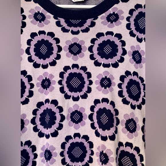 kate spade Lavender and Navy Floral Crewneck Sweater - Picture 6 of 9